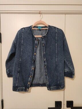 Dark Wash Denim Button-Front Top